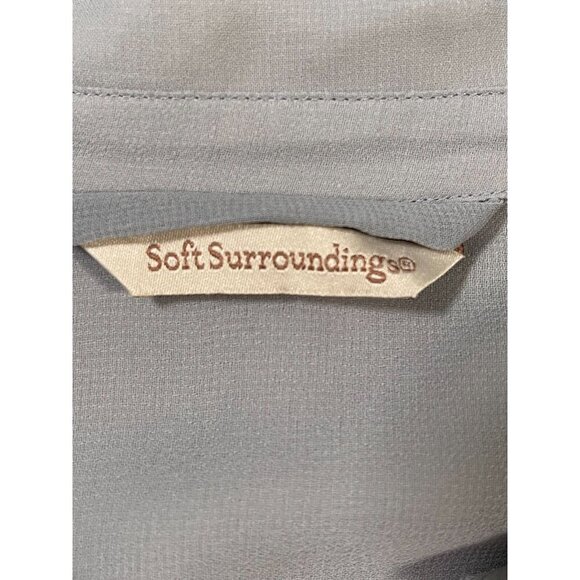 Soft Surroundings Gray Ibiza Georgette Embroidered Shift Dress SIZE-SMALL - Picture 3 of 13
